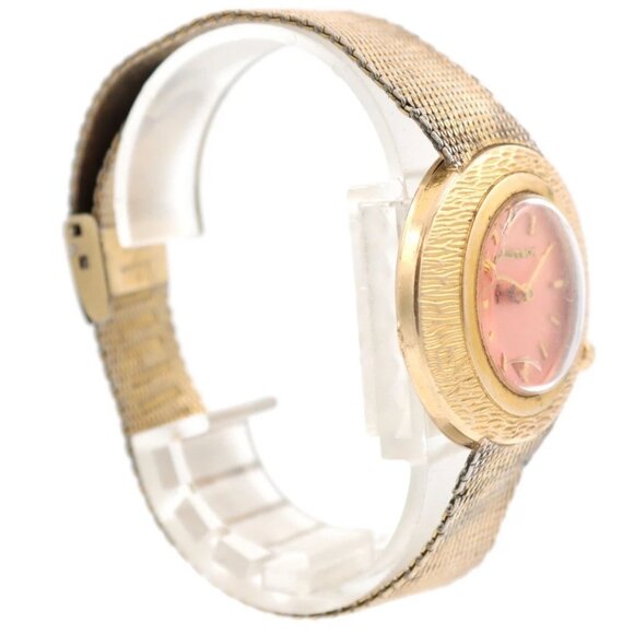 Vintage 36mm Accutron Bark Finish Ladies Tuning Fork Wristwatch 218 USA 10k GF - Picture 4 of 8